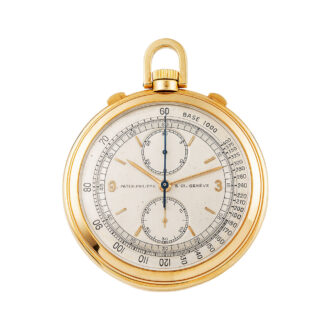 Swiss gold Geneva pocket watch with chronograph Circa 1942