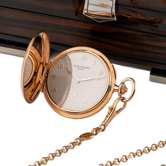 Swiss gold pocket watch with velvet-finished silver dial Circa 2012 Swiss gold pocket watch with velvet-finished silver dial Circa 2012