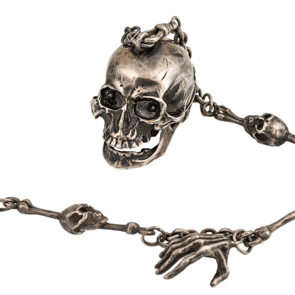 Swiss silver cylinder watch in the form of a skull Circa 1950 Swiss silver cylinder watch in the form of a skull Circa 1950