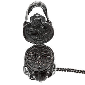 Swiss silver cylinder watch in the form of a skull Circa 1950