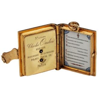 French gold and enamel book-form pendant watch Circa 1850