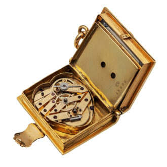 French gold and enamel book-form pendant watch Circa 1850