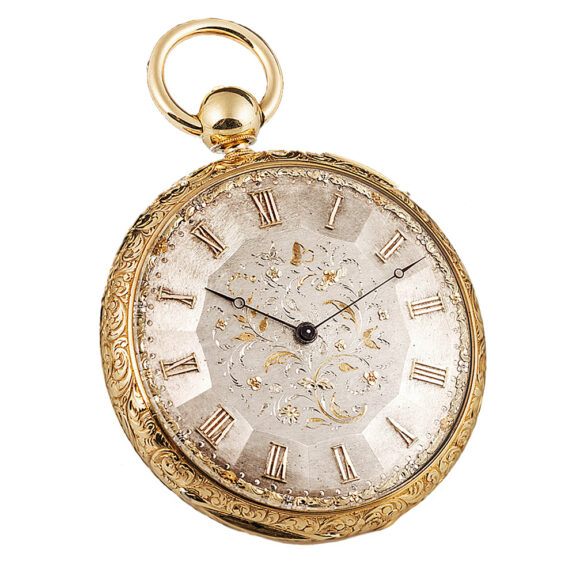 Swiss 18K gold clock watch with Grande & Petit Sonnerie Circa 1870