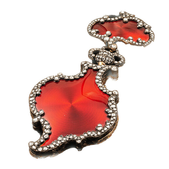 Silvered and enamel form watch designed as a tree leaf Circa 1890 Silvered and enamel form watch designed as a tree leaf Circa 1890