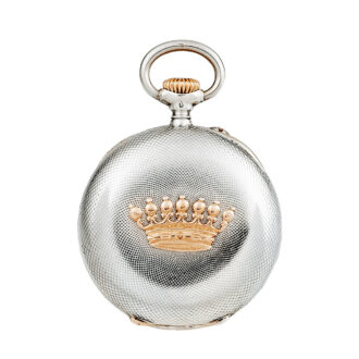 Swiss unusual silver and yellow gold pocket watch Circa 1899