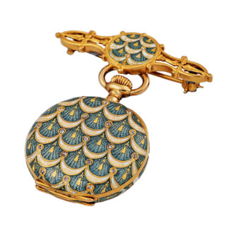 Swiss gold and enamel Art Nouveau pocket watch Circa 1907
