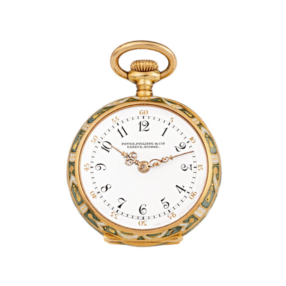 Swiss gold and enamel Art Nouveau pocket watch Circa 1907