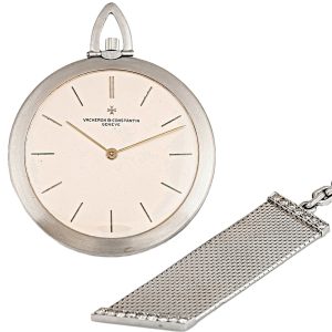 Swiss platinum open faced keyless lever dress watch Circa 1950