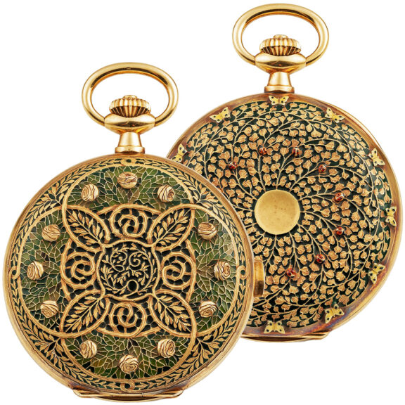 Rare Swiss gold enamel chronograph with tachy scale Circa 1919 Rare Swiss gold enamel chronograph with tachy scale Circa 1919