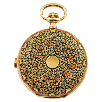 Rare Swiss gold enamel chronograph with tachy scale Circa 1919 Rare Swiss gold enamel chronograph with tachy scale Circa 1919