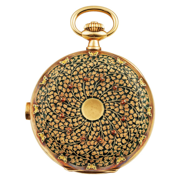 Rare Swiss gold enamel chronograph with tachy scale Circa 1919 Rare Swiss gold enamel chronograph with tachy scale Circa 1919