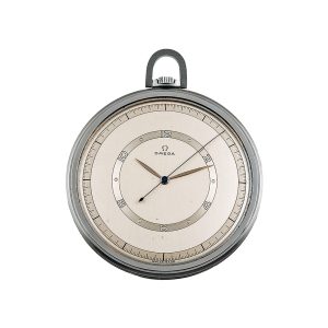 Swiss stainless steel Art Deco lever pocket watch Circa 1940