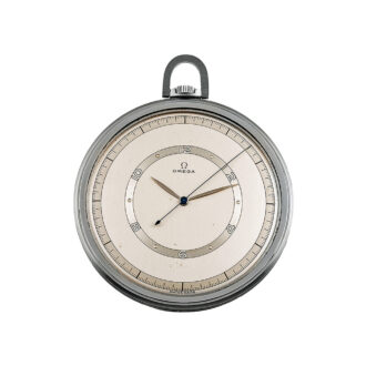 Swiss stainless steel Art Deco lever pocket watch Circa 1940