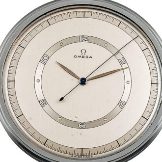 Swiss stainless steel Art Deco lever pocket watch Circa 1940