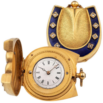Swiss hunting cased horseshoe pendant watch Circa 1810
