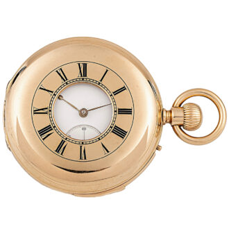 Swiss gold half hunting cased minute repeating watch Circa 1865