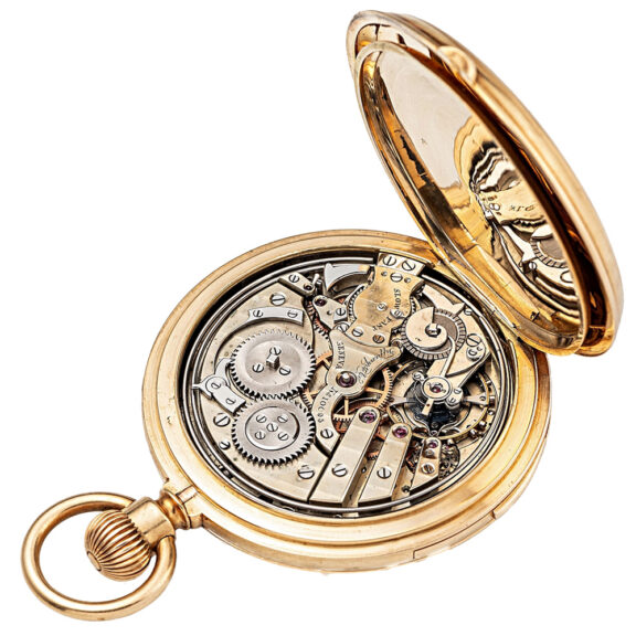 Swiss hunting cased five minute repeating pocket watch Circa 1890 Swiss hunting cased five minute repeating pocket watch Circa 1890