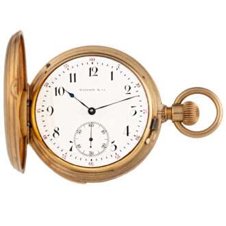 Swiss hunting cased five minute repeating pocket watch Circa 1890