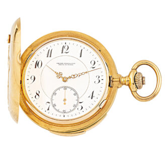 Swiss yellow gold hunting cased minute repeater Circa 1900
