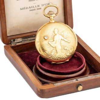 Swiss yellow gold hunting cased minute repeater Circa 1900