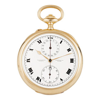Rare Swiss 18K gold watch with chronograph Circa 1916
