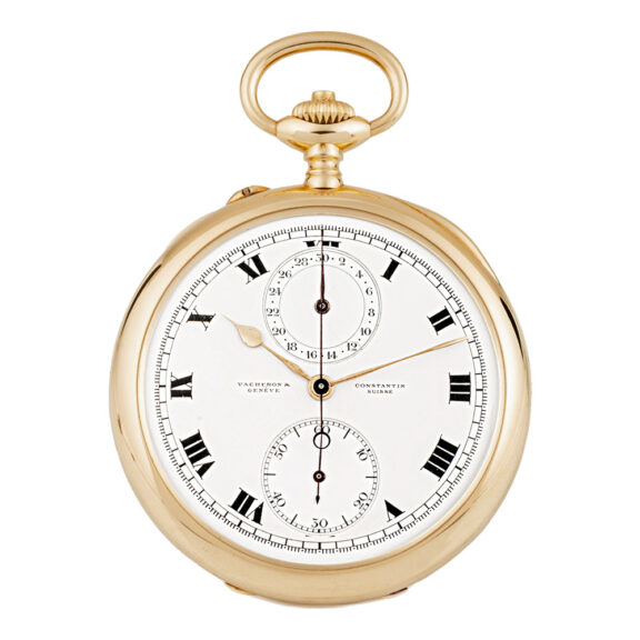 Rare Swiss 18K gold watch with chronograph Circa 1916