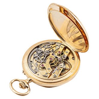 Rare Swiss 18K gold watch with chronograph Circa 1916