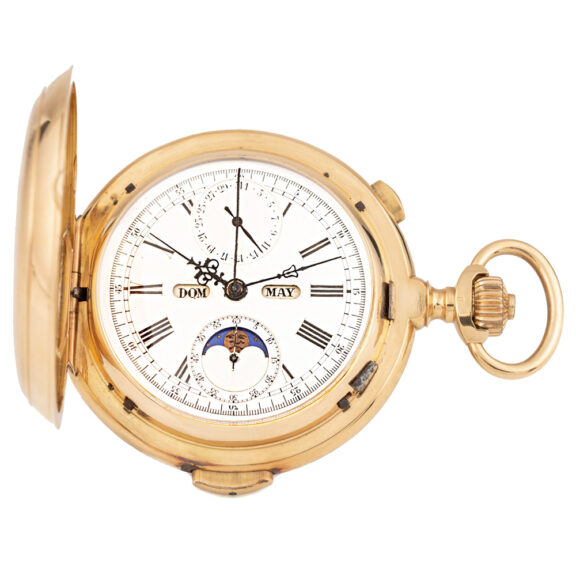 Swiss minute repeating chronograph with calendar Circa 1900 Swiss minute repeating chronograph with calendar Circa 1900