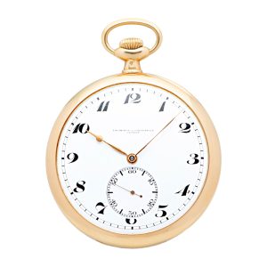 Swiss 18K yellow gold open faced keyless pocket watch Circa 1930