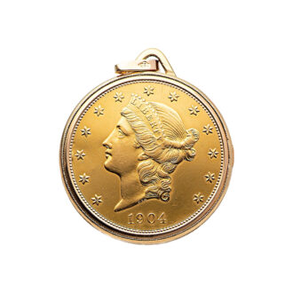 Fine Swiss 18K gold Twenty Dollar coin watch Circa 1980