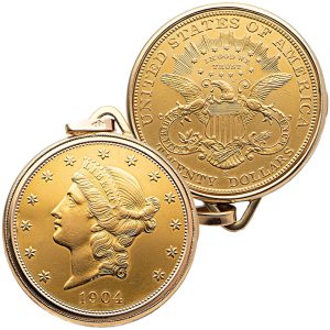 Fine Swiss 18K gold Twenty Dollar coin watch Circa 1980