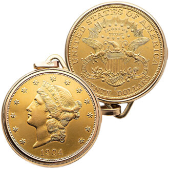 Fine Swiss 18K gold Twenty Dollar coin watch Circa 1980