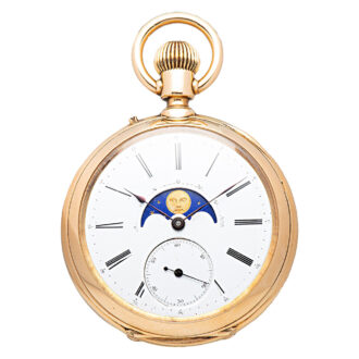 Swiss gold double-sided astronomical pocket watch Circa 1890