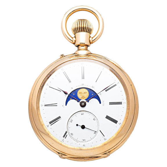 Swiss gold double-sided astronomical pocket watch Circa 1890