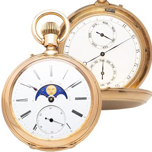 Swiss gold double-sided astronomical pocket watch Circa 1890