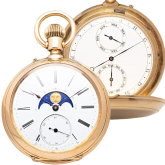 Swiss gold double-sided astronomical pocket watch Circa 1890