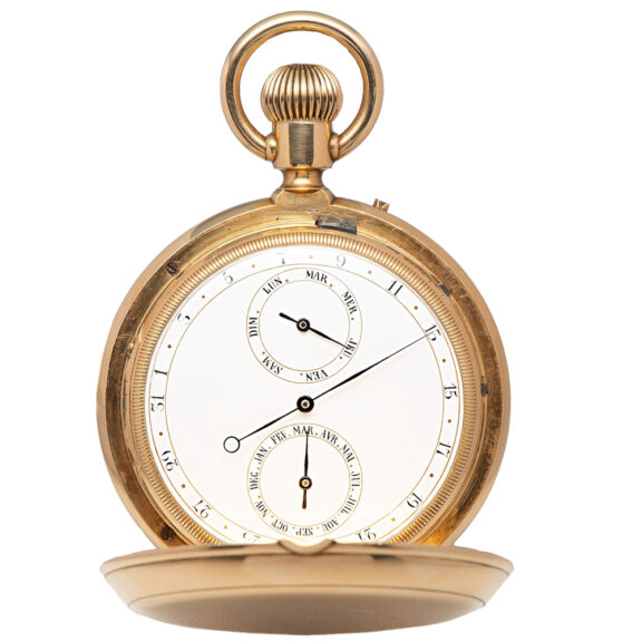Swiss gold double-sided astronomical pocket watch Circa 1890 Swiss gold double-sided astronomical pocket watch Circa 1890