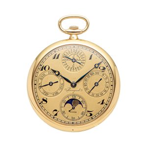 Swiss ultra thin gold watch with perpetual calendar Circa 1926