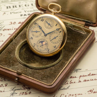 Swiss ultra-thin gold watch with perpetual calendar Circa 1926