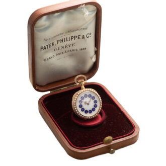 Swiss gold pendant watch studded with half pearls Circa 1898