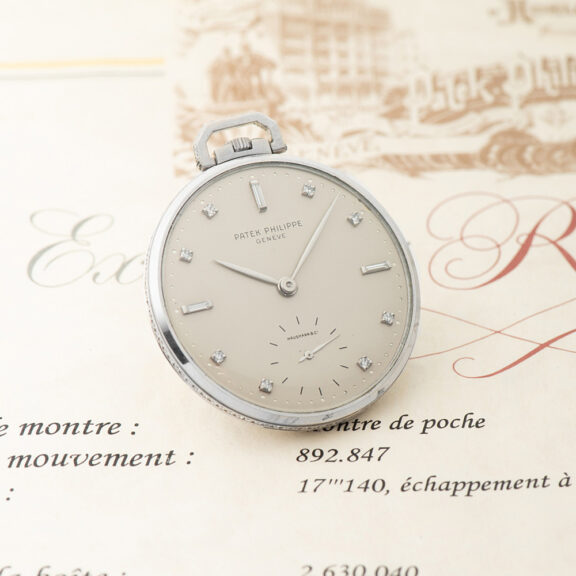 Rare Swiss platinum diamond-set dress watch Circa 1963 Rare Swiss platinum diamond-set dress watch Circa 1963