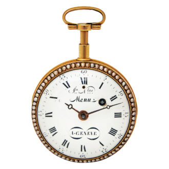 Swiss gold enamel pearl-set repeating watch Circa 1790