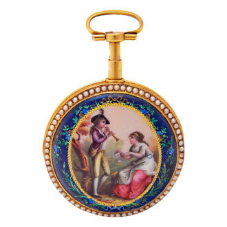 Swiss gold enamel pearl-set repeating watch Circa 1790