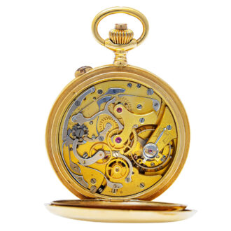Swiss gold chronograph watch with telemetric scale Circa 1920