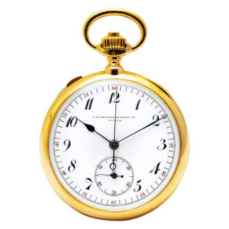 Swiss 18K gold watch with split-seconds chronograph Circa 1907