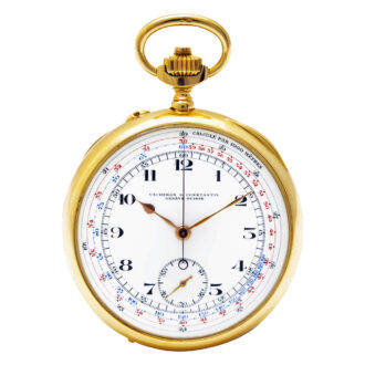 Swiss gold chronograph and tachometer watch Circa 1911