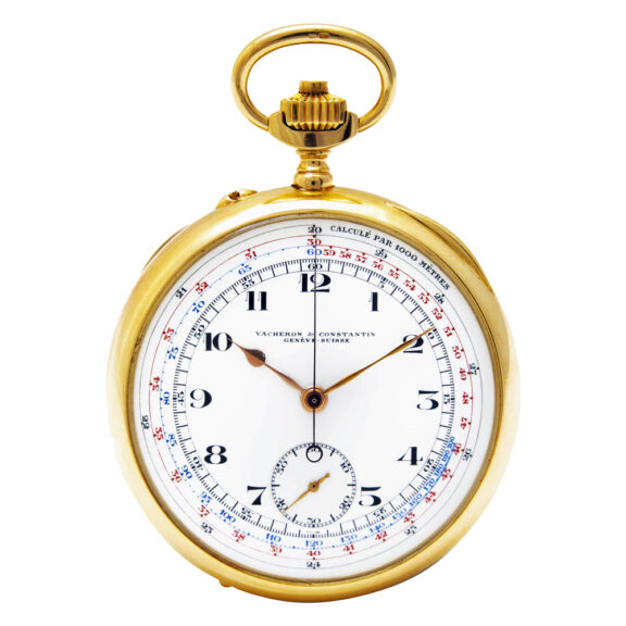 Swiss gold chronograph and tachometer watch Circa 1911