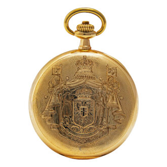 Swiss gold chronograph pocket chronometer with register Circa 1911