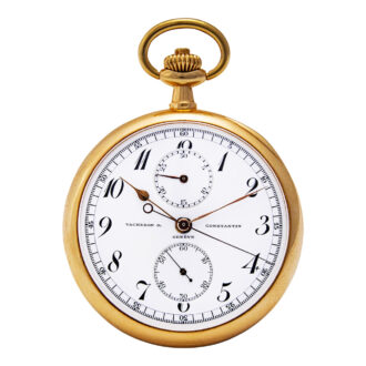 Swiss gold chronograph pocket chronometer with register Circa 1911