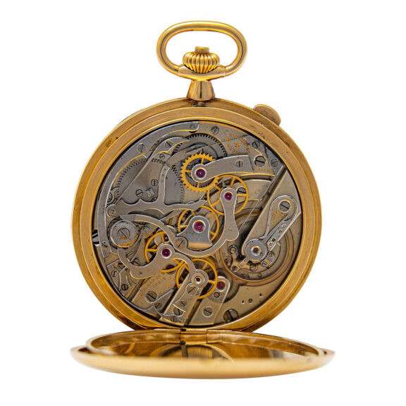 Swiss gold split-seconds chronograph with recorder Circa 1921 Swiss gold split-seconds chronograph with recorder Circa 1921